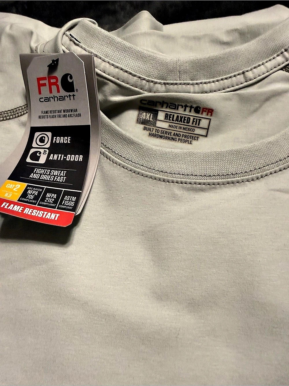 Carhartt Flame-Resistant Force Short-Sleeve T-Shirt Gray 4XL